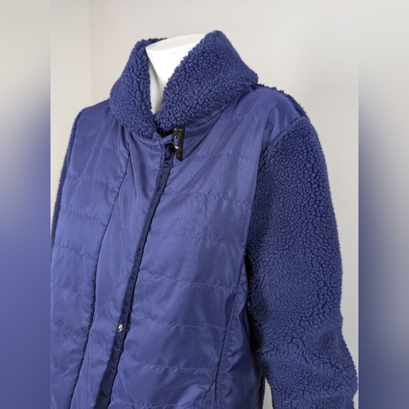 Ralph Lauren Active Fleece Jacket Size M Navy Sherpa Lined Puffer Hybrid - Picture 4 of 9